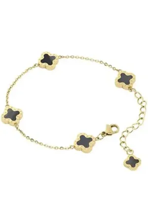 Lenoites Armband Four-leaf Clover Mini 20, aus Chirurgischem Stahl goldfarben