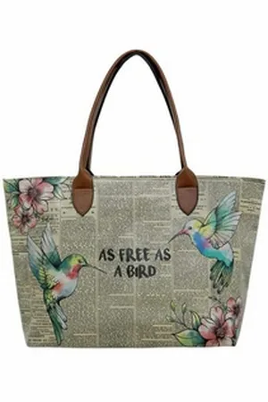 Dogo Weekender Damen Weekender As Free As A Bird Vegan Damen Handtaschen, Vegan beige