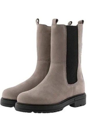 Clic! Stiefel Leder Damen Teens Boots 20418 Lammfellfutter Taupe Schnürstiefelette 41 EU