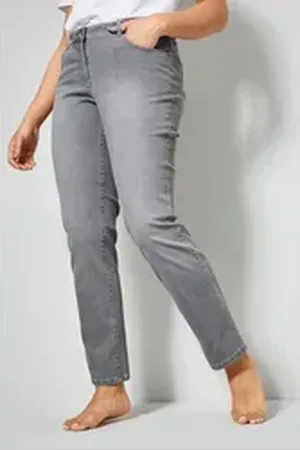 Dollywood Röhrenjeans Jeans Slim Fit 5-Pocket Stretchkomfort grau|grün 88
