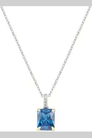AMEN Kette mit Anhänger Kette Sterlingsilber blau weiß Zirkonia D silberfarben
