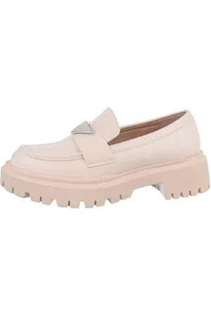 Ital-Design Damen Mokassins Freizeit Slipper (86188112) Blockabsatz Mokassins in Beige beige|braun 40 EU