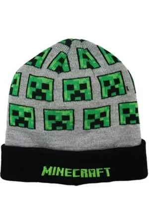 Minecraft Bommelmütze Steve Alex Creeper Jungen Wintermütze Motivwahl Gr. 54 bis 56 grau 54