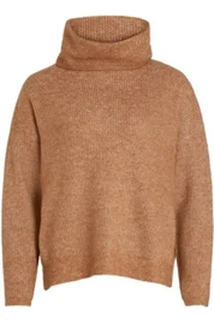 VILA Rollkragenpullover Cilia (1-tlg) braun L