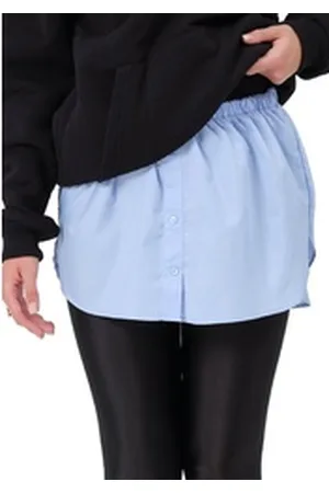 Blackrock Unterrock Damen Blusenrock Saum Verlängerung (1-tlg) mit Elastikbund, in Unifarbe mini Rock blau L