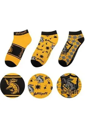 Cinereplicas Socken Hufflepuff Knöchelsocken 3er-Pack Zauberhaft weiche Knöchelsocken für jeden waschechten Harry Potter F gelb