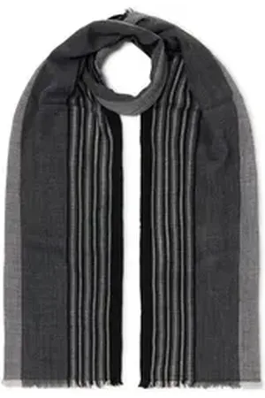 Cinque Strickschal ARTHUR, aus weichem Material mit Längssteifen, made in Italy schwarz