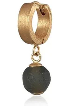 Kuzzoi Paar Creolen Herren Single Creole mit Glasperle 925 Silber, Kugel silberfarben