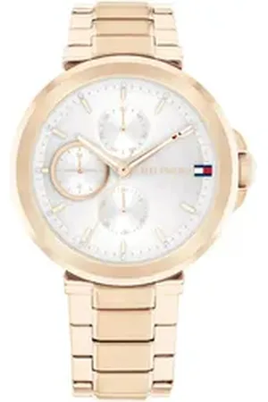 Tommy Hilfiger Multifunktionsuhr LORI 1782756, Quarzuhr, Armbanduhr, Damenuhr, Edelstahlarmband, Edelstahlarmband goldfarben