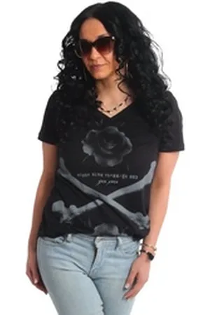Yakuza V-Shirt Rose Cross schwarz S