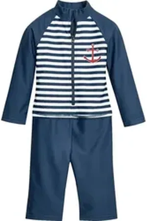 Playshoes Badehose UV-Schutz Einteiler Maritim 1/1 Arm blau 74/80 - ca. 9-12 Monate