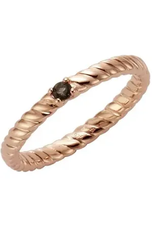 Jamelli Fingerring 925/- Sterling Silber rotverg. mit Rauchquarz rot 056 (17,8)
