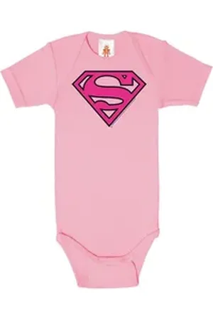 LOGOSHIRT Body DC - Superman Logo (Pink) mit coolem Print 86/92
