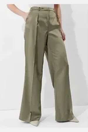 ALBA MODA Bügelfaltenhose Weite Hose im Marlene-Stil grün 40