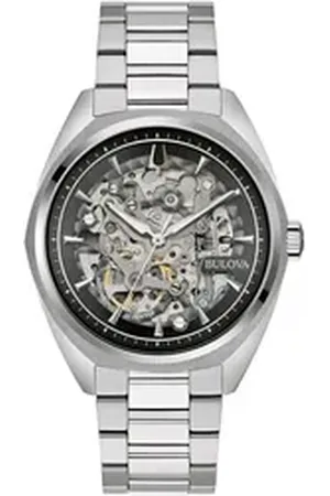 BULOVA Automatikuhr 96A293, Armbanduhr, Mechanische Uhr, Herrenuhr, Edelstahlarmband silberfarben