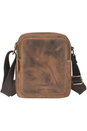 Greenburry Umhängetasche "Vintage" Leder, Schultertasche, Herrentasche 21x25cm, antik Look braun