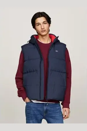 Tommy Hilfiger Steppweste TJM ESSENTIAL DOWN VEST EXT abnehmbare Kapuze mit Kordelzug blau S