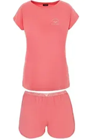 Emporio Armani Shorty Short Pyjamas (2 tlg) mit umlaufendem Markenschriftzug am elastischen Bund rosa M