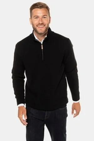 JP 1880 Rundhalspullover JP 1880 Stricktroyer Stehkragen Zipper Langarm schwarz XXL