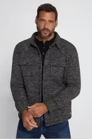 JP 1880 JP1880 Businesshemd Hemd Overshirt Outdoor Langarm Strickfleece grau XXL