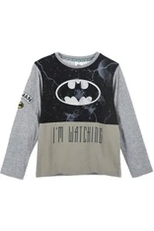 Batman Langarmshirt Kinder Jungen Oberteil Shirt Langarm-Shirt grau 98