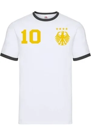 Blondie & Brownie T-Shirt Herren Deutschland Germany Sport Trikot Fußball Meister WM Europa weiß 2XL
