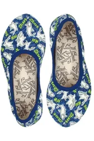 Beck Schläppchen Shark Gymnastikschuh (Handarbeit in Deutschland) mit rutschfester Gummi-Laufsohle blau 27 EU
