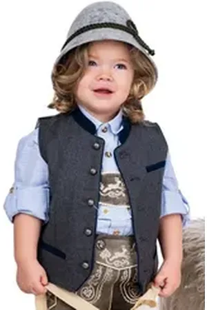 Mark Maddox Trachtenjacke Kinderweste - RODING KID - grau/blau blau|grau 110