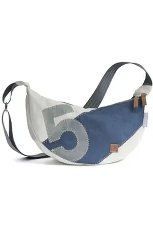 360° 360Grad Umhängetasche Roop Moonbag Crossover Segeltuch weiß-blau weiß