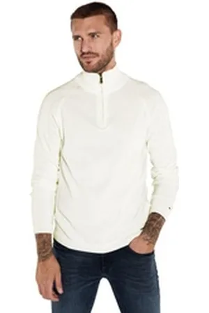 EMILIO ADANI Stehkragenpullover Pullover mit Polo-Kragen weiß XXL