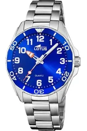 Lotus Chronograph Kinderuhr Edelstahl silber , (Chronograph), Kinder Armbanduhr rund, mittel (ca. 36mm), Edelstahl silberfarben