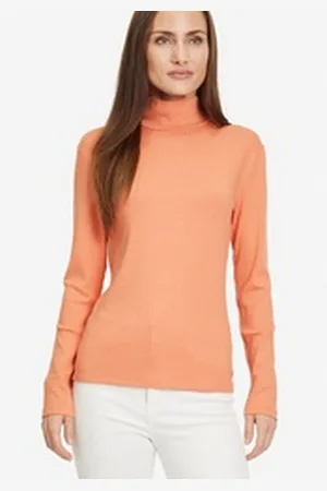 Tamaris Rollkragenshirt mit Logoprägung an der Seite orange XL