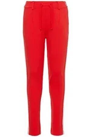 NAME IT Jogginghose Mädchen Stoffhose mit Längsstreifen in rot rot 146