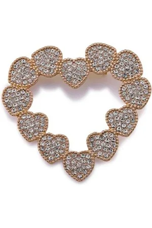 Firetti Brosche Schmuck Geschenk Ansteckschmuck Herz, mit Glasstein goldfarben