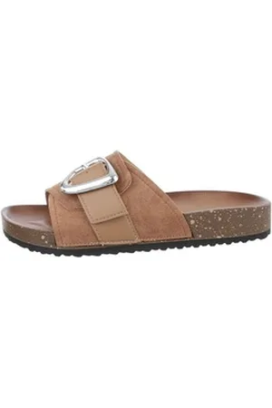 Ital-Design Damen Mules Freizeit Pantolette (85878303) Flach Pantoletten in Hellbraun braun 36 EU