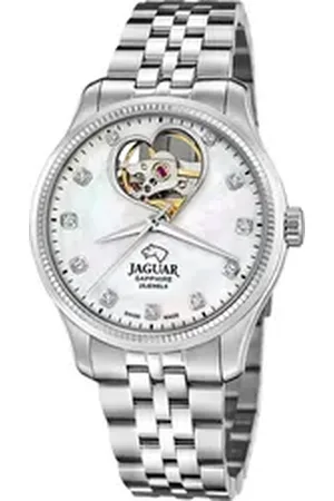 Jaguar Quarzuhr Damenuhr Edelstahl silber , (Analoguhr), Damen Armbanduhr rund, Edelstahlarmband silber silberfarben