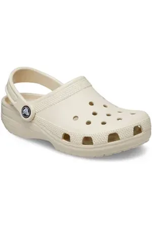 Crocs Classic K Clog, Sommerschuh, Hausschuh, Badeschuh mit schwenkbarem Fersenriemchen beige 30 EU