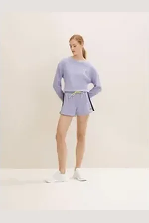 TOM TAILOR Laufhose Sport-Shorts in Waffeloptik lila L