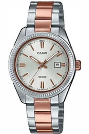 Casio TIMELESS COLLECTION Quarzuhr LTP-1302PRG-7AVEF, Armbanduhr, Damenuhr, analog, Datum, Edelstahlarmband silberfarben
