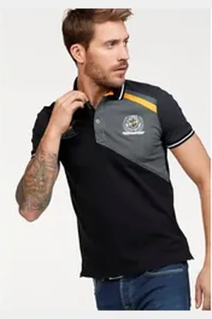 Bruno Banani Poloshirt Kurzarm, körpernahe Passform, unifarben, mit Polokragen schwarz 4XL (68/70)