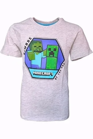 Minecraft T-Shirt Creeper Jungen Gamers Shirt Gr. 116-152 cm grau 116 cm