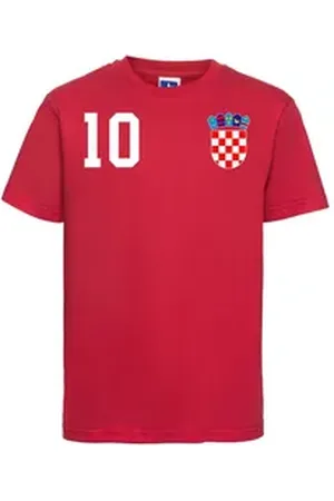 Youth Designz T-Shirt Kroatien Kinder T-Shirt im Fußball Trikot Look mit trendigem Motiv rot 130-140 (10 Jahre)