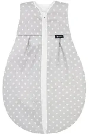 Alvi ® Babyschlafsack Kugelschlafsack Thermo Exclusiv, Winterschlafsack Außensack 2,5 TOG ärmellos atmungsaktiv aus 100% Baumwolle bis 60 Grad waschbar grau 110 cm