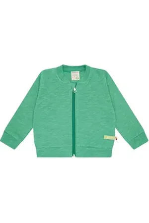loud + proud Collegejacke aus strukturiertem Slub Jersey Biobaumwolle GOTS grün 110/116
