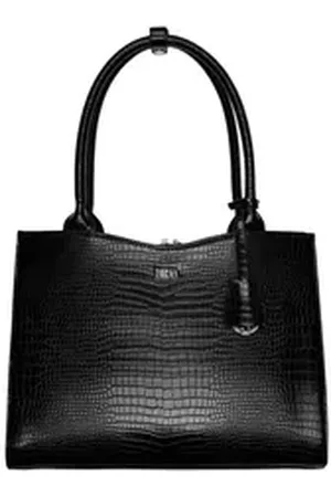 Socha Laptoptasche Midi Croco Black 14 Zoll, elegante Krokotasche für Damen - Vollausstattung - Aktentasche mit Schultergurt schwarz