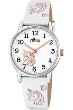 Lotus Chronograph Kinderuhr Leder weiß Classic, (Chronograph), Kinder Armbanduhr rund, klein (ca. 30mm), Edelstahl weiß