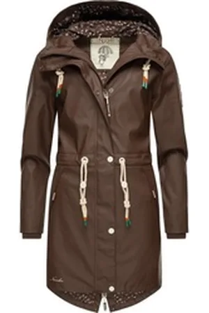 Navahoo Regenjacke Tropical Stormoo Wasserdichter Damen Outdoor Regenmantel braun M (38)