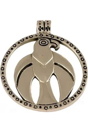 HOPLO Kettenanhänger Falkenamulett Bronze Anhänger Schmuck - Wikinger - 37x40mm