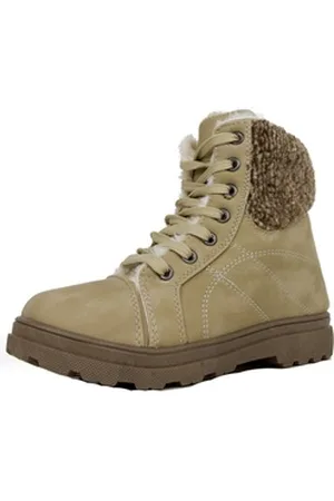 AvaMia Damen Winter Schuhe Boots Winterstiefeletten Damenstiefel Winterstiefelette Winterstiefel Fellstiefel warm Fell« Winterstiefelette beige|braun 36 EU