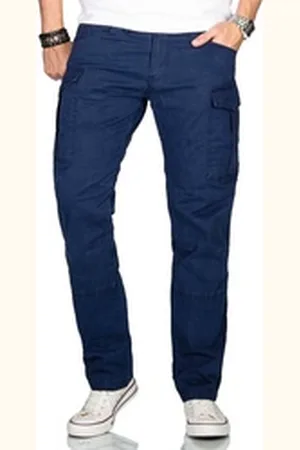 Alessandro Salvarini Cargohose Herren Designer, Stretch Chino AS032 blau 40